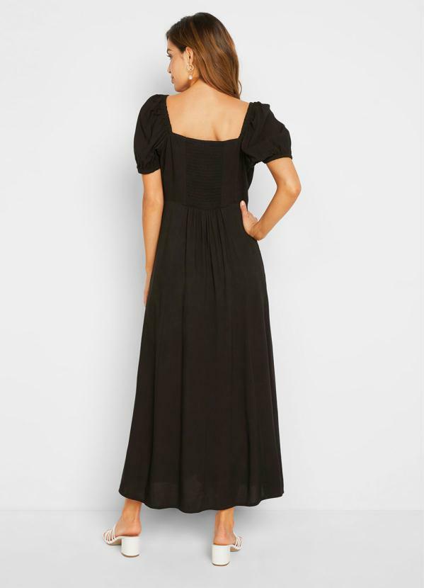 bonprix - Vestido Alongado Princesa Preto 2