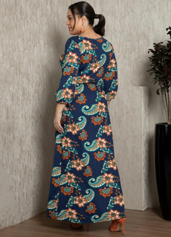 Quintess - Vestido Boho Marinho com Bolsos 2