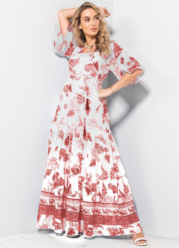 Formitz Fashion - Vestido Chiffon Mg. Curta Decote V Vermelho