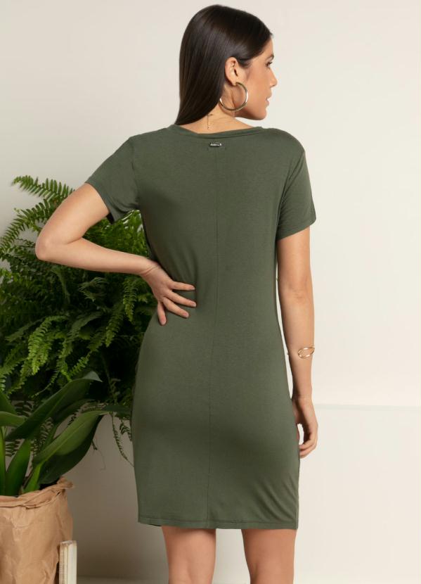 Quintess - Vestido Curto Verde Mangas Curtas com Franzido 2