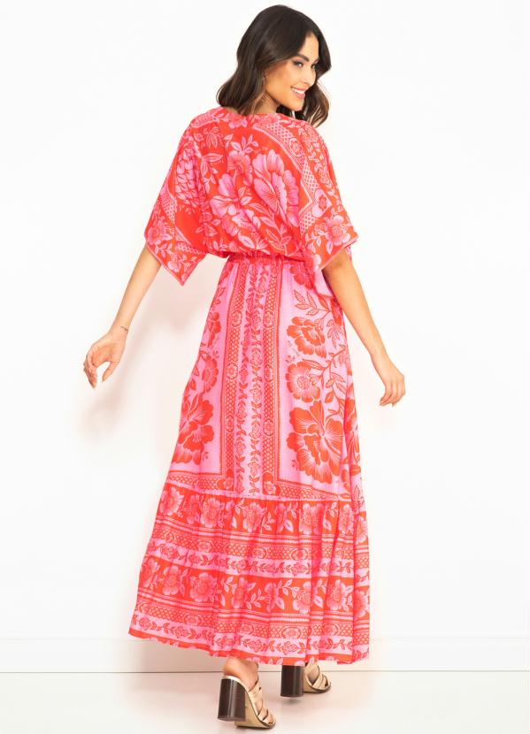 Farm - Vestido de Viscose Jardim Romance Rosa 2