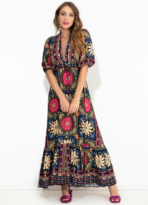 Farm - Vestido de Viscose Margo Estampado