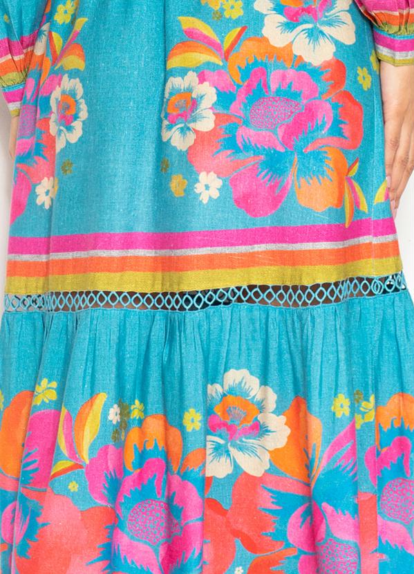 Farm - Vestido de Viscose Primavera Engenharia Azul 4