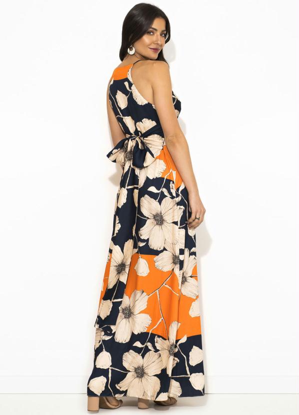 Sacada - Vestido Estampa Oasis Longo Azul 2