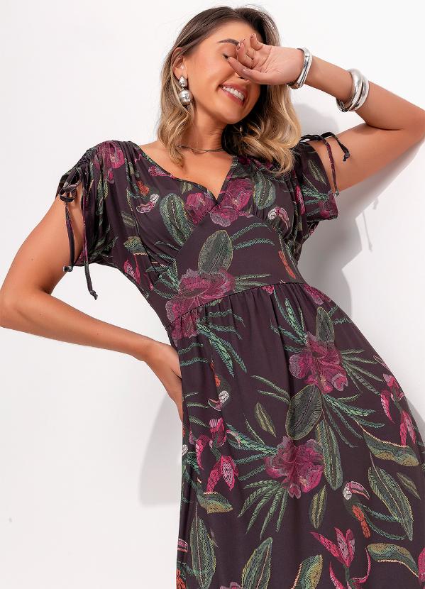 Quintess - Vestido Floral Rabisco em Malha Fria 4