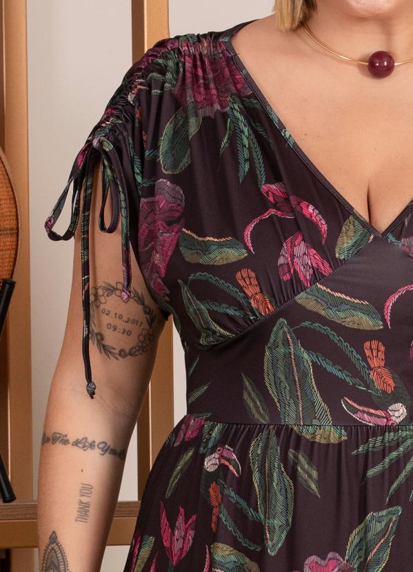 Quintess - Vestido Floral Rabisco em Malha Fria 8