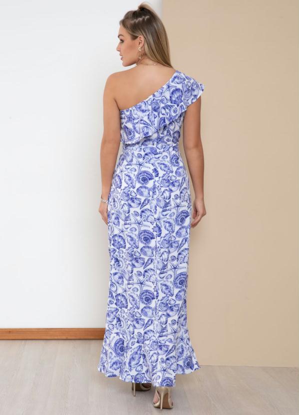 Quintess - Vestido Longo Conchas Ombro Único 2