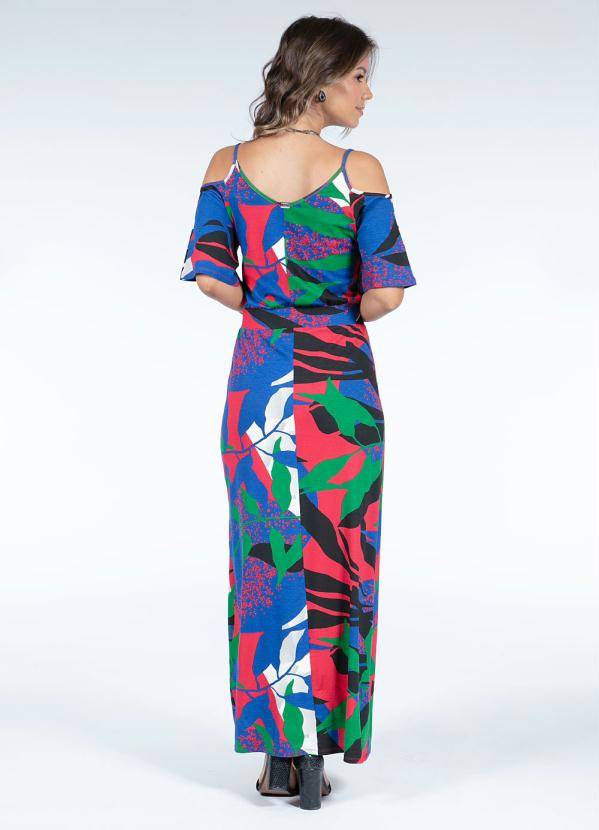 Quintess - Vestido Longo Folhagens com Fenda 2