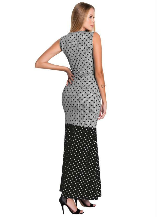 Outlet - Vestido Longo Mix de Estampas Moda Evangélica 2