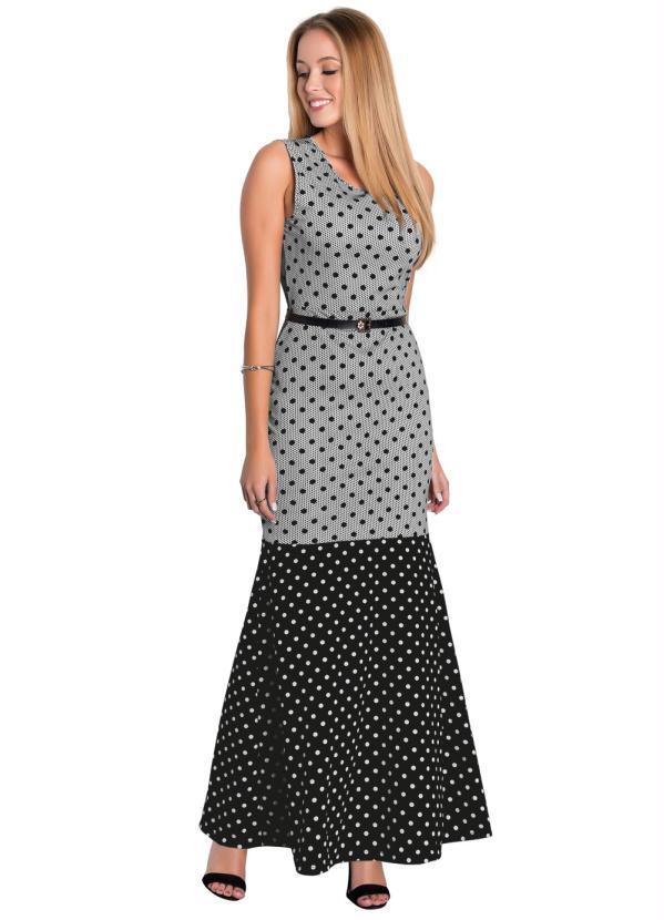 Outlet - Vestido Longo Mix de Estampas Moda Evangélica 3