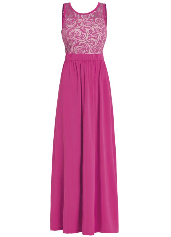 Janine - Vestido Longo Transparência Costas Pink 3