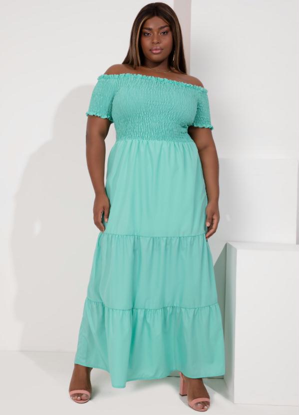 Outlet - Vestido Longo Verde com Camadas 4