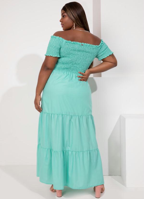Outlet - Vestido Longo Verde com Camadas 3