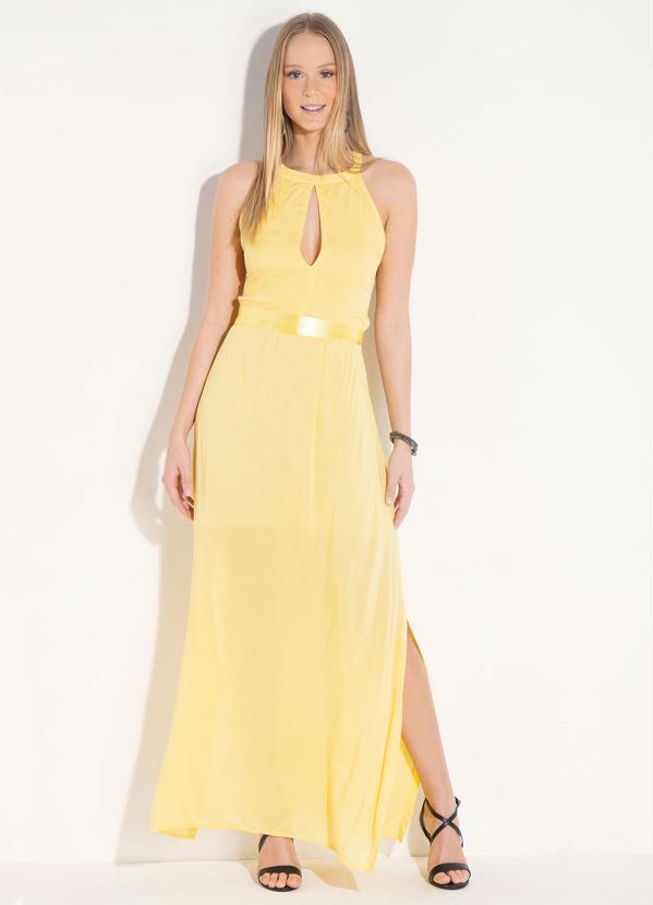Quintess - Vestido Quintess Amarelo com Amarração