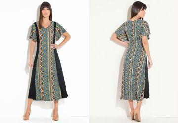Vestido Quintess �tnico com Recortes