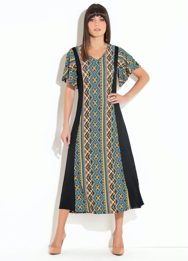 Quintess - Vestido Quintess Étnico com Recortes 1