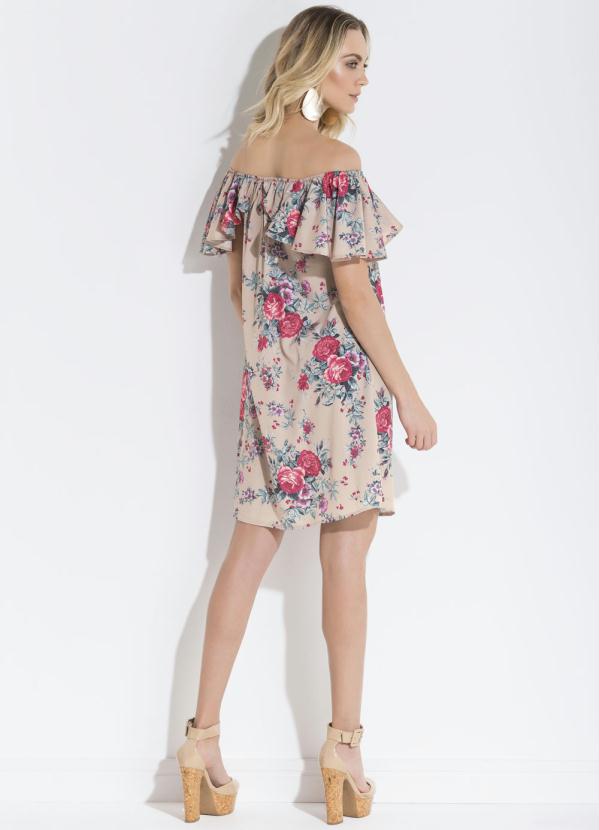 Quintess - Vestido Quintess Floral Ombro a Ombro com Babado 4
