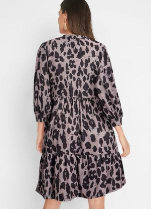 bonprix - Vestido Animal Print em Malha Fria - BONPRIX