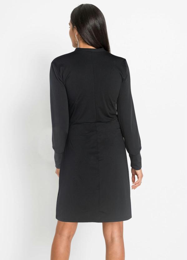 bonprix - Vestido com Decote Frente em Laço Preto 2