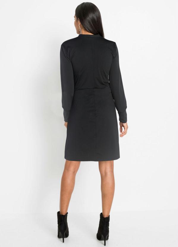 bonprix - Vestido com Decote Frente em Laço Preto 5