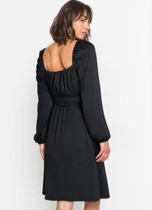 bonprix - Vestido Preto em Malha Crepe - BONPRIX