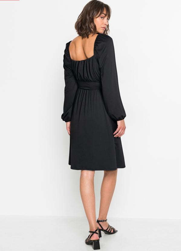 bonprix - Vestido Preto em Malha Crepe 3