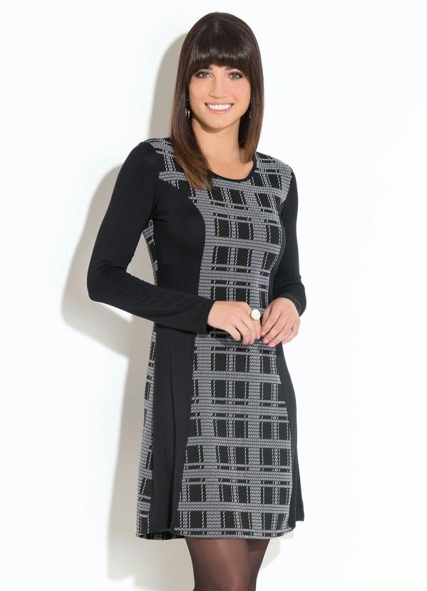 Quintess - Vestido Quintess Clássico Preto e Branco