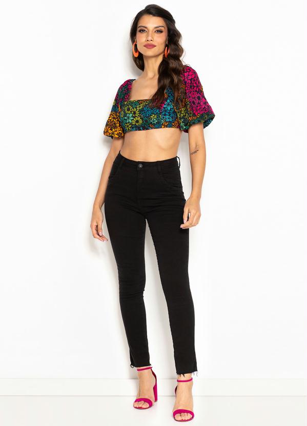 Farm - Conjunto Midi de Crepe Amarração Onça Flor Estampado 7