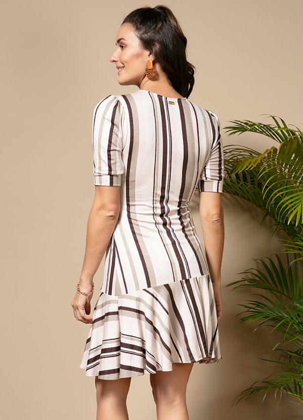 Quintess - Vestido Clássico Listras Candy com Babados 2