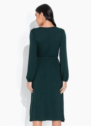bonprix - Vestido com Amarração Verde - BONPRIX