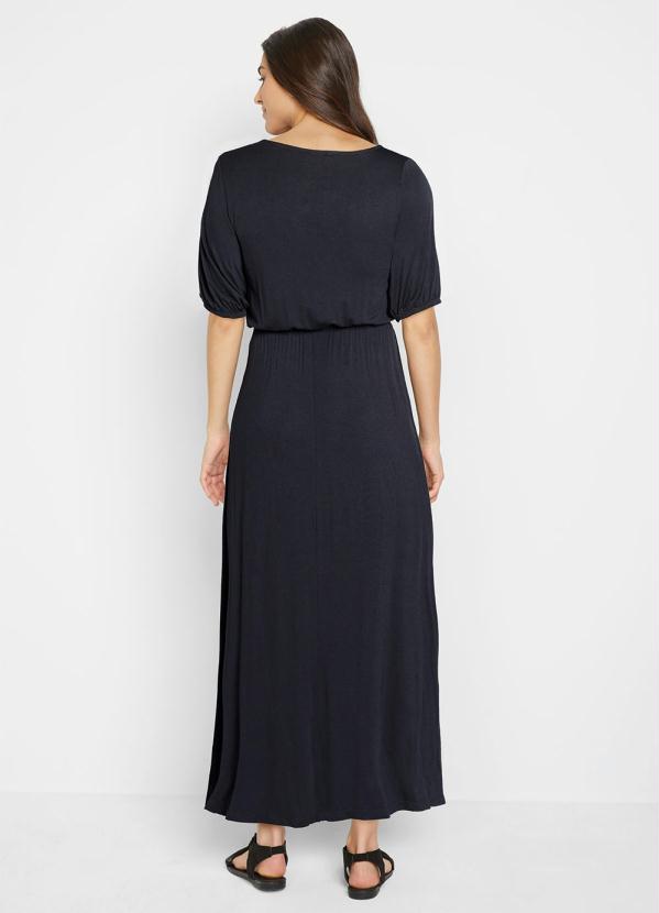 bonprix - Vestido com Fenda Preto 2