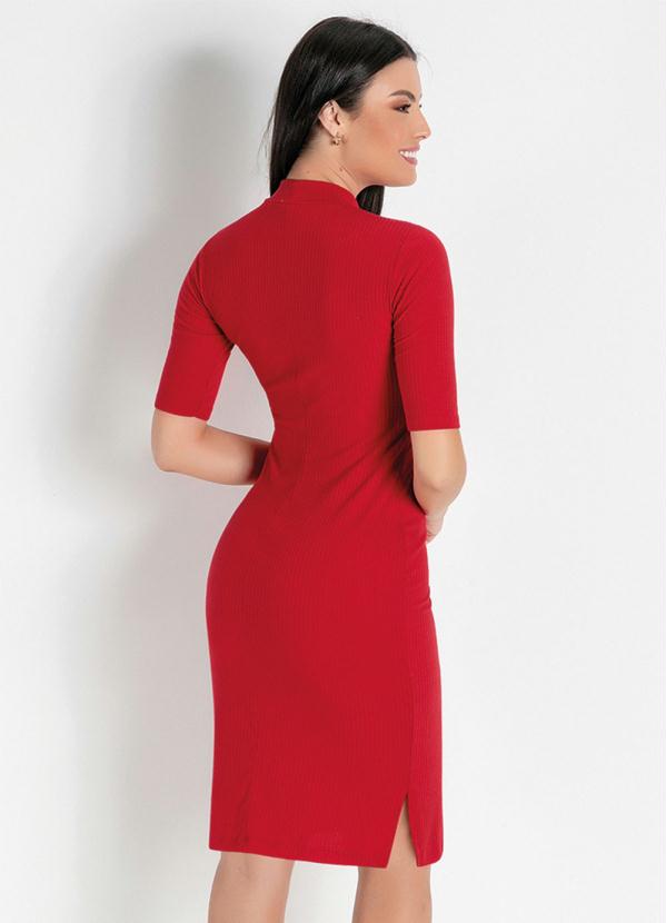 Rosalie - Vestido com Fendas Vermelho Moda Evangélica 2