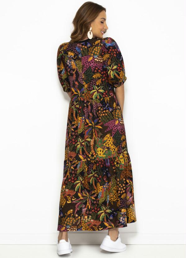 Farm - Vestido Cropped de Malha Amor Animal Preto 2