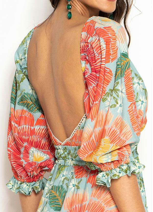 Farm - Vestido Cropped de Viscose Floral Julia Estampado 4