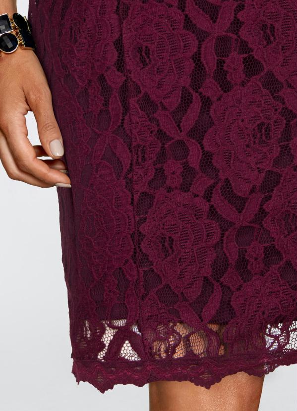 Outlet - Vestido de Renda Bordô 5