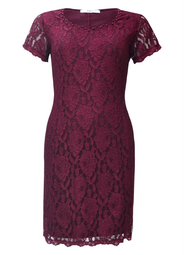 Outlet - Vestido de Renda Bordô 8