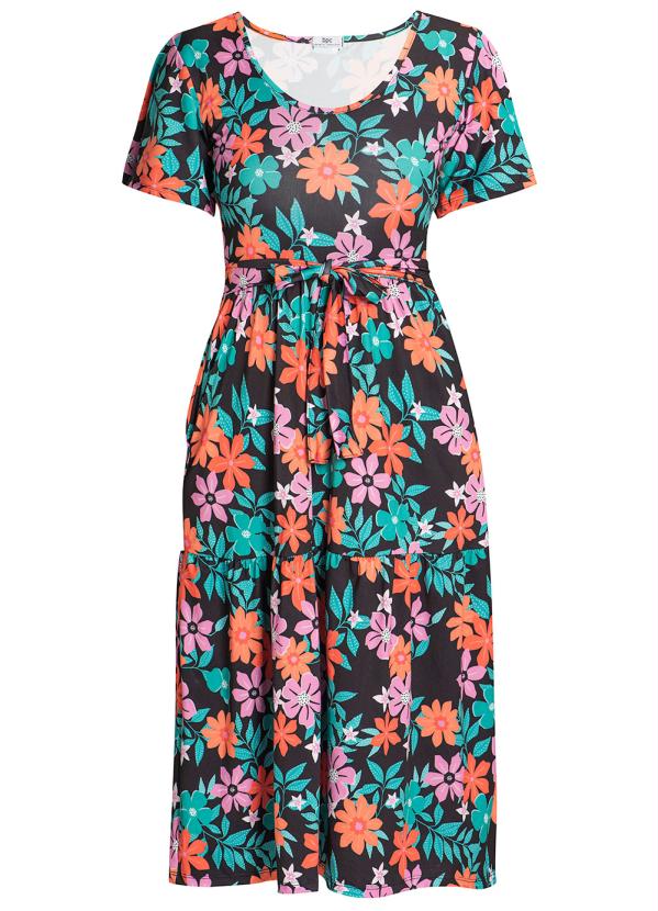Outlet - Vestido Decote V Floral Dark 6