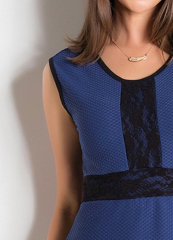 Outlet - Vestido em Malha Piquet Marinho Moda Evangélica 3