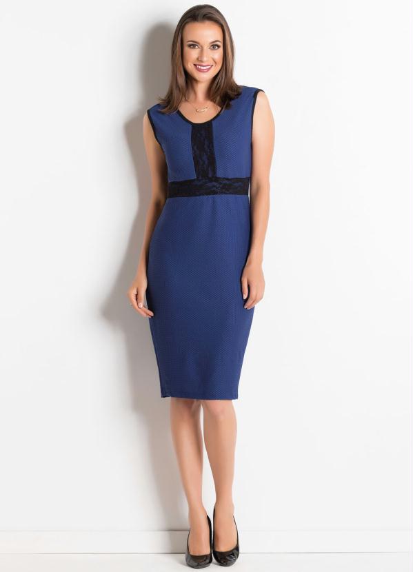 Outlet - Vestido em Malha Piquet Marinho Moda Evangélica 4