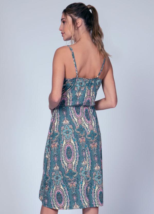 Quintess - Vestido Étnico com Babados e Barra Assimétrica 2