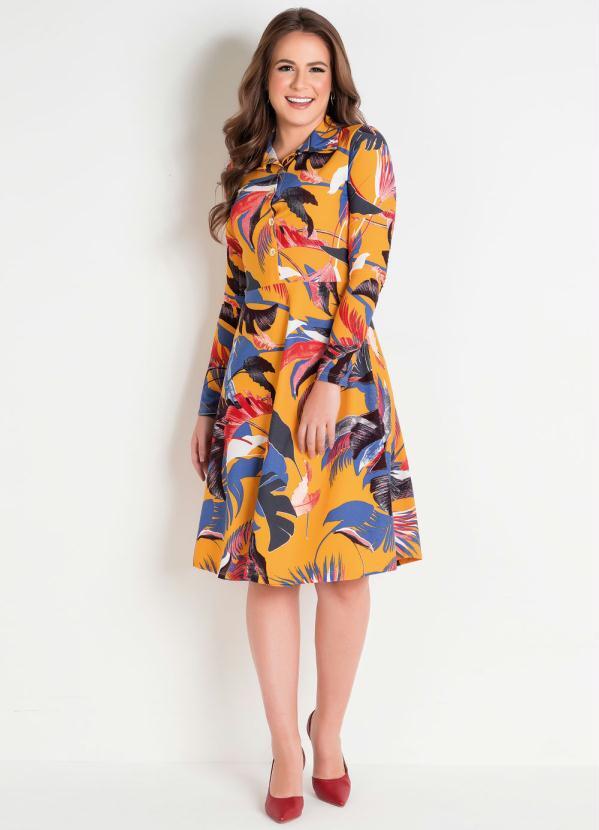 Rosalie - Vestido Evasê Estampado Moda Evangélica 3