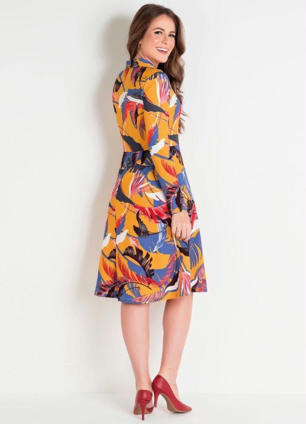 Rosalie - Vestido Evasê Estampado Moda Evangélica 5