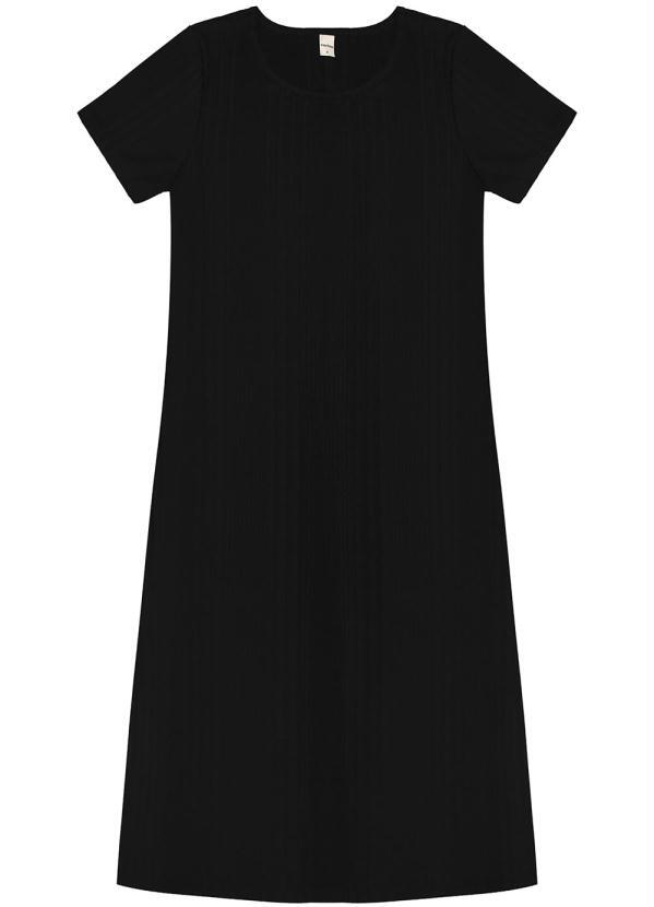 Rovitex - Vestido Feminino Midi Básico Preto