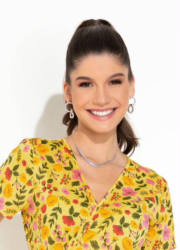 Rosalie - VestidoFloral Amarelo Transpasse 3