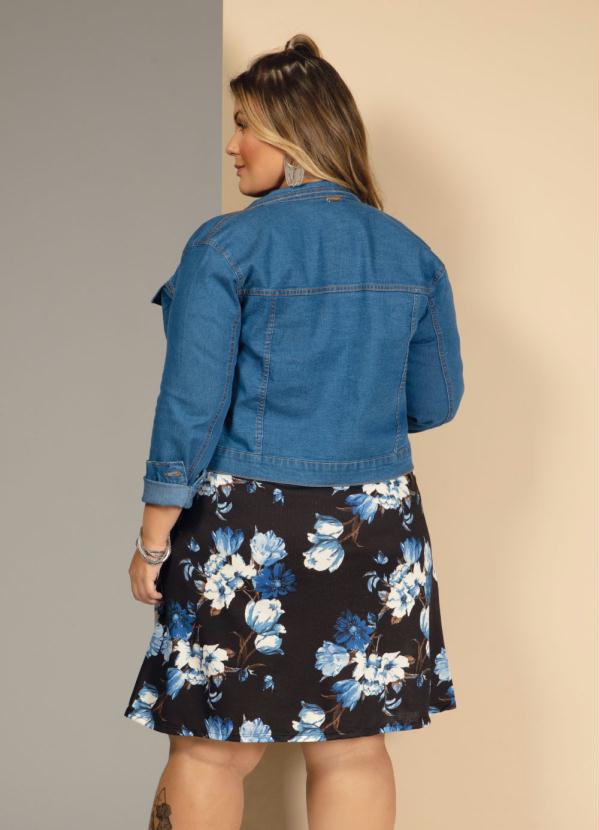 Quintess - Vestido Floral Azul com Amarração no Decote 6