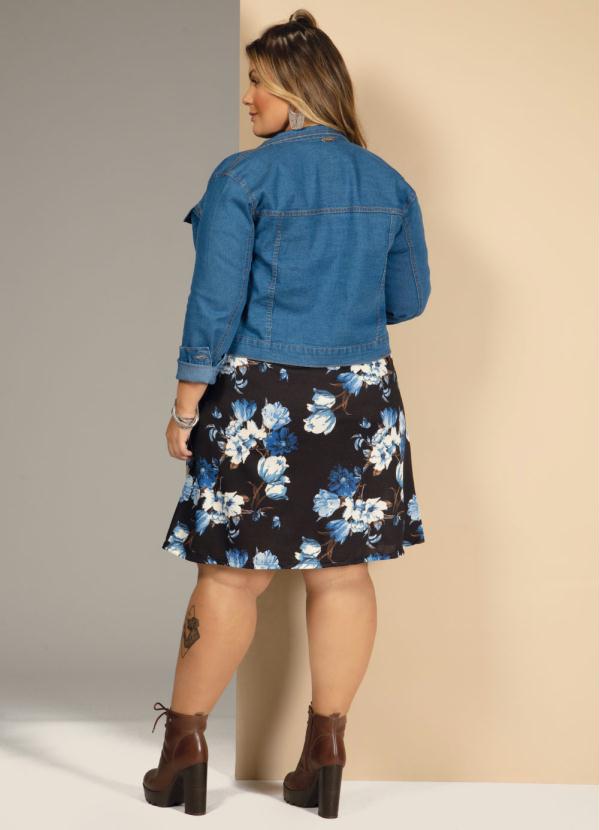 Quintess - Vestido Floral Azul com Amarração no Decote 8