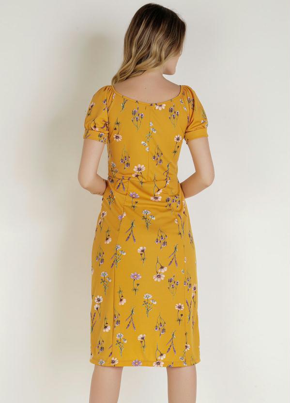 Outlet - Vestido Floral com Recortes Moda Evangélica 2