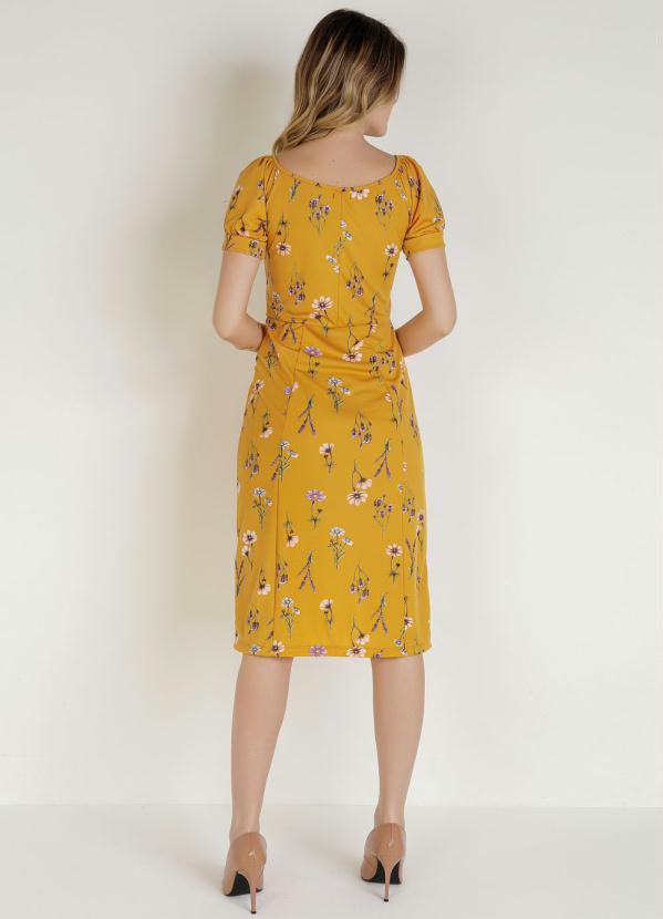 Outlet - Vestido Floral com Recortes Moda Evangélica 6