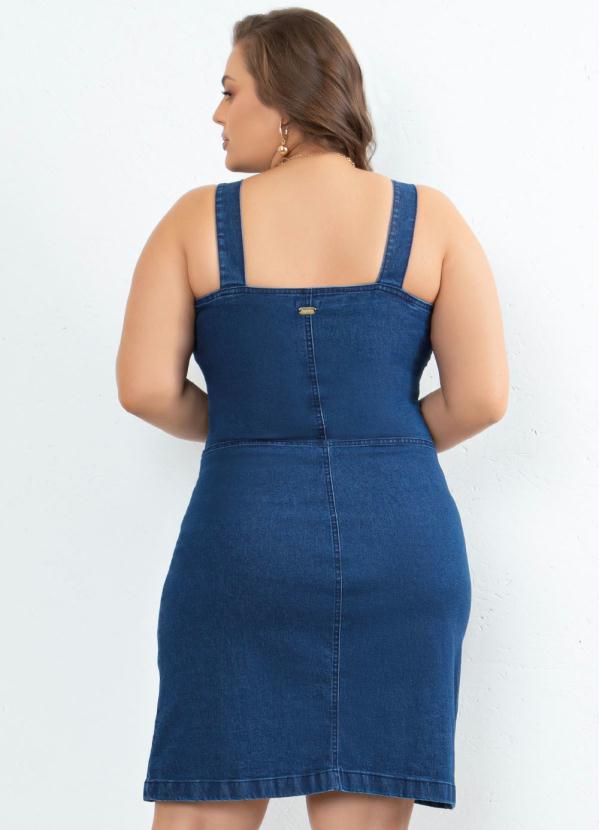 Quintess - Vestido Jeans com Botões  Jeans Escuro 11