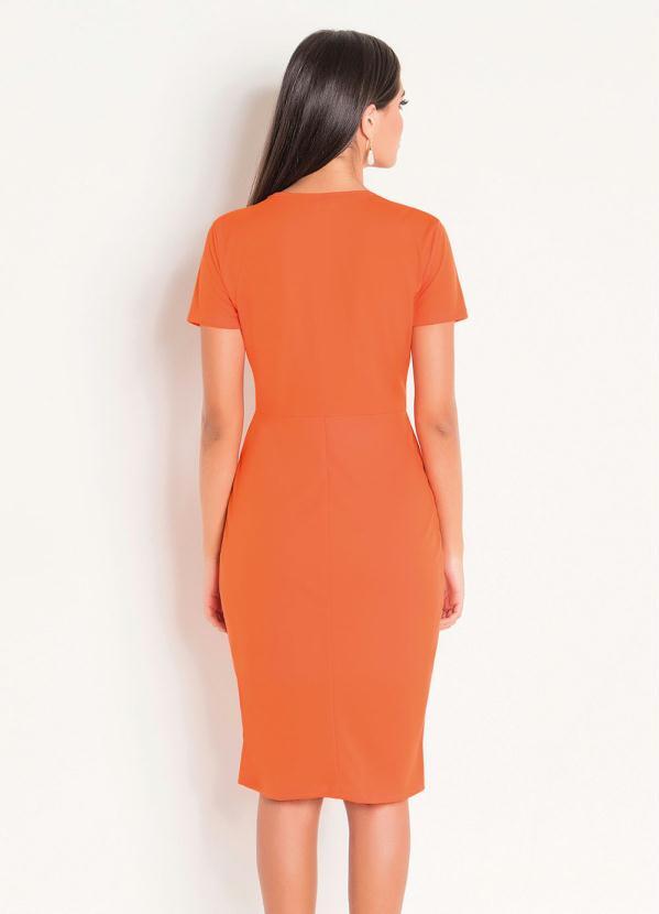 Outlet - Vestido Laranja com Fivela Moda Evangélica 2